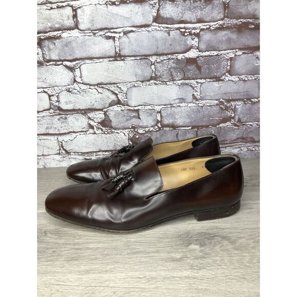 Prada Milano Brown Leather Designer Tassel Loafers Dress Shoes Men’s 11M US/44.5 - Picture 1 of 16